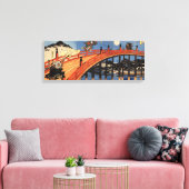 義 と 慶, 国 芳, Yoshitsune & Benkei, Kuniyoshi, Ukiyo- Canvas Afdruk (Insitu (Woonkamer))