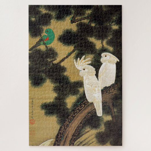 老 鵡 図, 若 Pine-tree & Parrot, Jakuchu Legpuzzel (Verticaal)