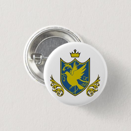 聖ピジョネイション-St.PigeoNation's Ronde Button 3,2 Cm (Voorkant /achterkant)