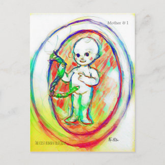 胎児　赤ちゃん　人体カラフルデザイン BRIEFKAART