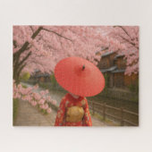 舞妓と満開の桜道/Maiko and Cherry Blossom Path Legpuzzel (Horizontaal)