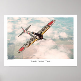 航空芸術ポスター「中島Ki-43隼オスカー」 Poster