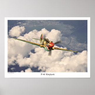 航空芸術ポスター「P-40 Kittyhawk」 Poster