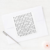 般若心経(Heart Sutra) Vierkante Sticker (Envelop)