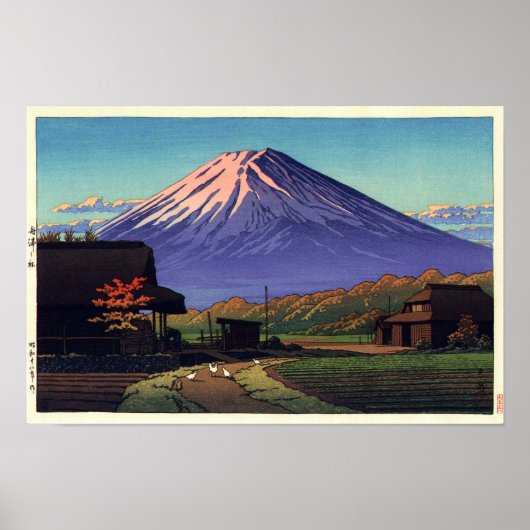 船 津 富 士, Mt Fuji uit Funatsu, Hasui Kawase Poster (Voorkant)