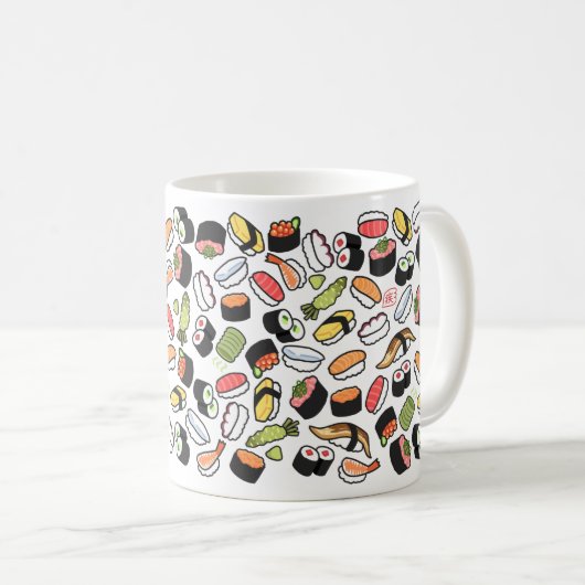 色んな種類の寿司 マグカップ KOFFIEMOK (Voorkant rechts)