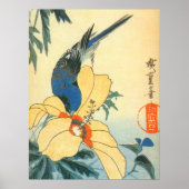 芙 蓉 い 鳥, 広 Hibiscus en Blue Bird, Hiroshige Poster (Voorkant)
