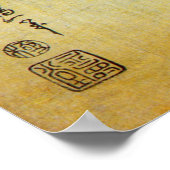 芙 蓉 雀, 北 Hibiscus Mutabilis en Sparrow, Hokusai Poster (Hoek)