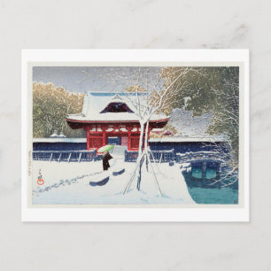芝 公 の 雪, sneeuw op Shiba Park, Tokyo, Hasui Kawase Briefkaart