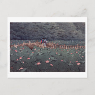 芝 天, 川 瀬, Benten Pond Lotus, Hasui Kawase Briefkaart