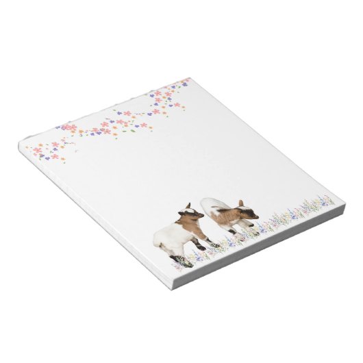 花とかわいい子ヤギのメモ♡ NOTITIEBLOK (Schuin)