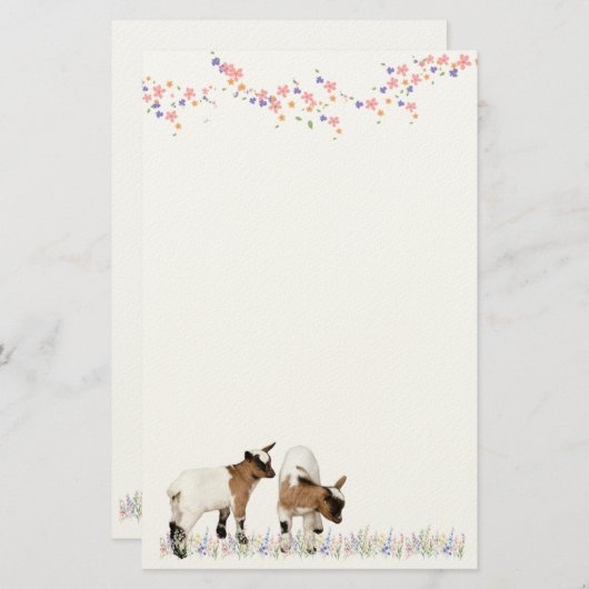 花とかわいい子ヤギ♡ BRIEFPAPIER (Voorkant / Achterkant)