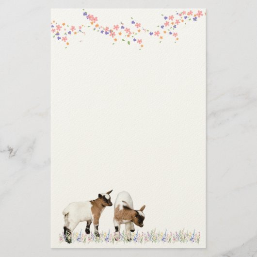 花とかわいい子ヤギ♡ BRIEFPAPIER (Voorkant)