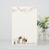 花とかわいい子ヤギ♡ BRIEFPAPIER (Staand voorkant)