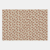 花&チェック(ブラウン) +ギンガムチェック         INPAKPAPIER VEL (Voorkant)