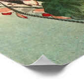 花 ト ボ, 広 重 Dragonfly en Bloem, Hiroshige, Ukiyo-e Poster (Hoek)