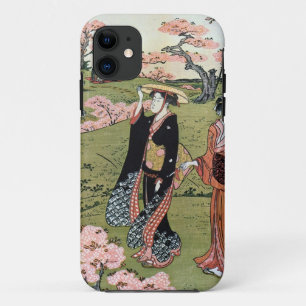 花 見(三), 清 bloem(3), Kiyonaga, Ukiyo-e iPhone 11 Hoesje