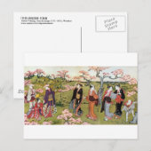花 見, 清 Ventilator, Kiyonaga, Ukiyo-e Briefkaart (Voorkant / Achterkant)