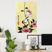 花 鳥, 広 Bird and Flower, Hiroshige, Ukiyo-e Poster (Thuiskantoor)