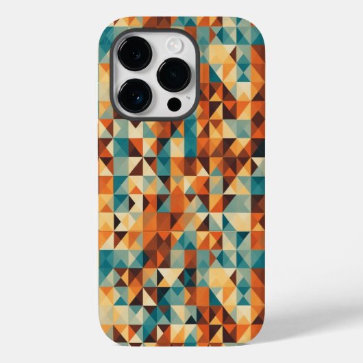 茶色、白、青の幾何学デザイン Case-Mate iPhone CASE (Achterkant)