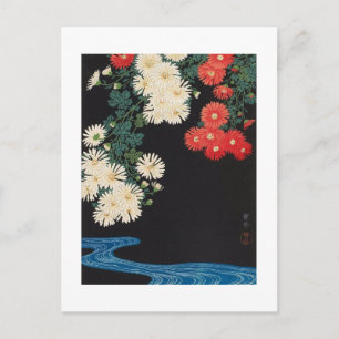 菊 に 水, 古 Chrysanthemums & Stream, Koson, Ukiyo-e Briefkaart