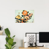 菊 蜂, 北 Chrysanthemum en Bee, Hokusai Poster (Thuiskantoor)