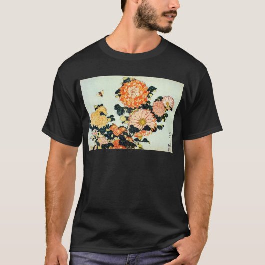 菊 蜂, 北 Chrysanthemum en Bee, Hokusai T-shirt (Voorkant)