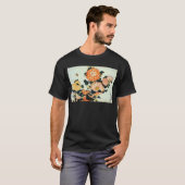 菊 蜂, 北 Chrysanthemum en Bee, Hokusai T-shirt (Voorkant volledig)