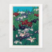 菖蒲, Iris, Hasui Kawase, Houtdruk Briefkaart (Voorkant)