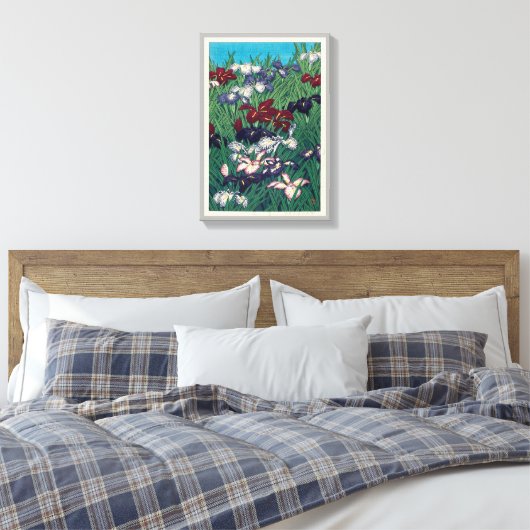 菖 蒲, Iris, Hasui Kawase, Woodcut Canvas Afdruk (Insitu (Slaapkamer))