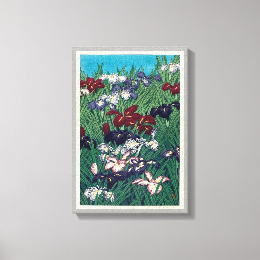 菖 蒲, Iris, Hasui Kawase, Woodcut Canvas Afdruk (Voorkant)