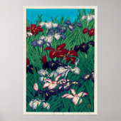 菖 蒲, Iris, Hasui Kawase, Woodcut Poster (Voorkant)