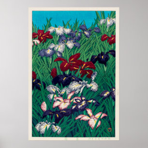 菖 蒲, Iris, Hasui Kawase, Woodcut Poster