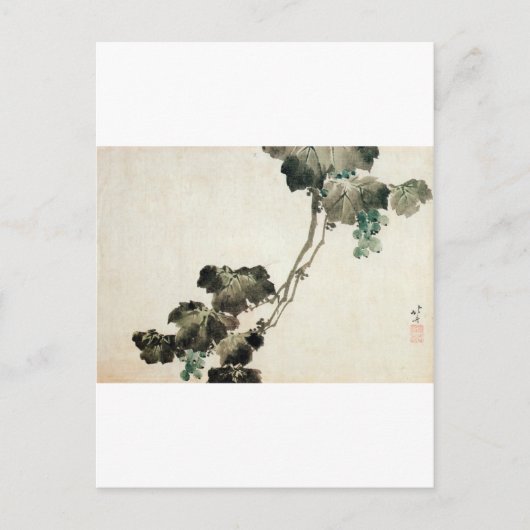 葡 萄, 北 斎 Grape, Hokusai Briefkaart (Voorkant)