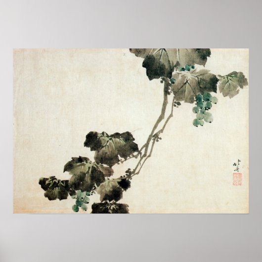葡 萄, 北 斎 Grape, Hokusai Poster (Voorkant)