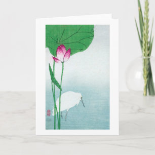 蓮に白鷺, 小原古邨 Lotus & Witte reiger, Koson, ukiyo-E Kaart