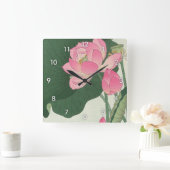 蓮 の 花, 小 古 邨 Lotus flower, Ohara Koson, Ukiyo-e Vierkante Klok (Huis)