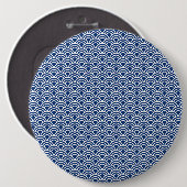 藍色の波小紋 RONDE BUTTON 6,0 CM (Voorkant /achterkant)