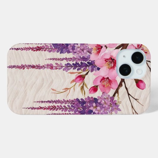 藤の花和紙の調べ ― 和モダン花柄 Case-Mate iPhone CASE (Achterkant (horizontaal))