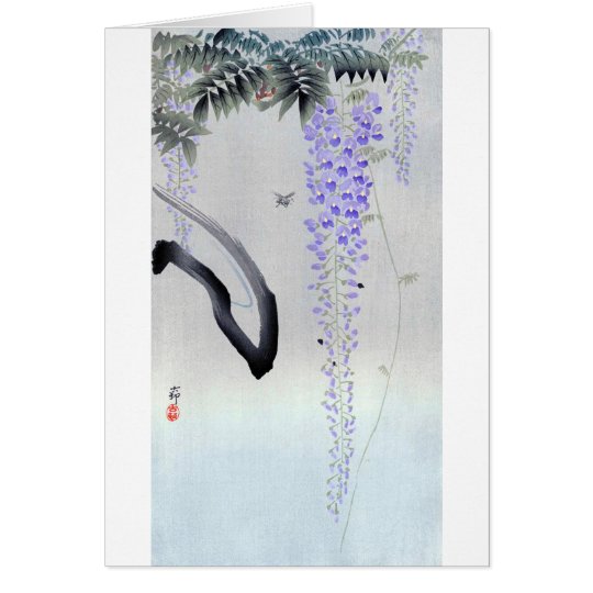 藤の花, 古邨 het Bloeien Wisteria, Ohara Koson, Kaart