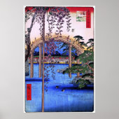 藤 太 橋, 広 重 Wisteria en Arched Bridge, Hiroshige Poster (Voorkant)