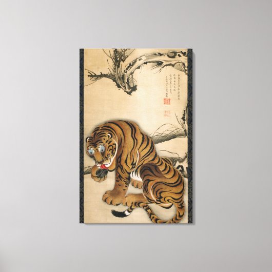 虎図, 若冲 Tijger, Jakuchu, Japan Kunst Canvas Afdruk (Voorkant)