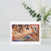 虎 と 少 年, Boy Fights Tiger, Kuniyoshi, Ukiyoe Briefkaart (Staand voorkant)