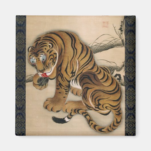 虎 図, 若 Tiger, Jakuchu Magneet (Voorkant)