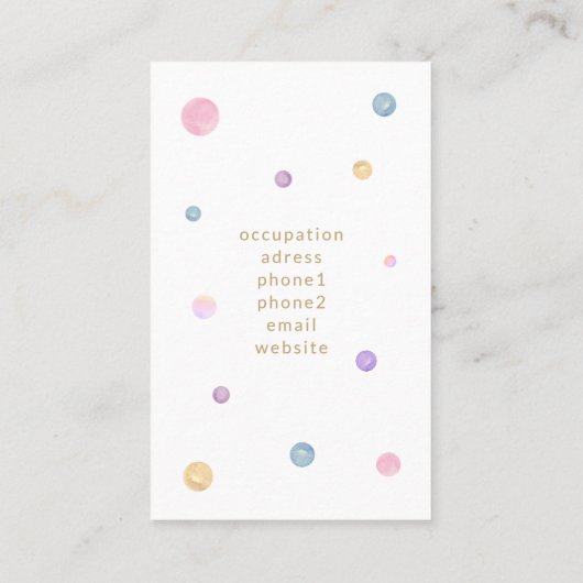 虹色の蝶　水彩イラスト 名刺 VISITEKAARTJE (Achterkant)