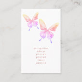 虹色の蝶　水彩イラスト VISITEKAARTJE (Achterkant)