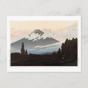 裾 野 富 士, Mt Fuji uit Susono, Hasui Kawase, Woodcut Briefkaart