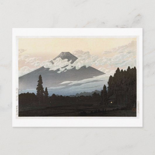 裾 野 富 士, Mt Fuji uit Susono, Hasui Kawase, Woodcut Briefkaart (Voorkant)