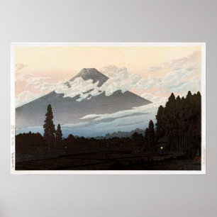 裾 野 富 士, Mt Fuji uit Susono, Hasui Kawase, Woodcut Poster