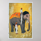 象, Elephant, Hiroshi Yoshida, Woodcut Poster (Voorkant)